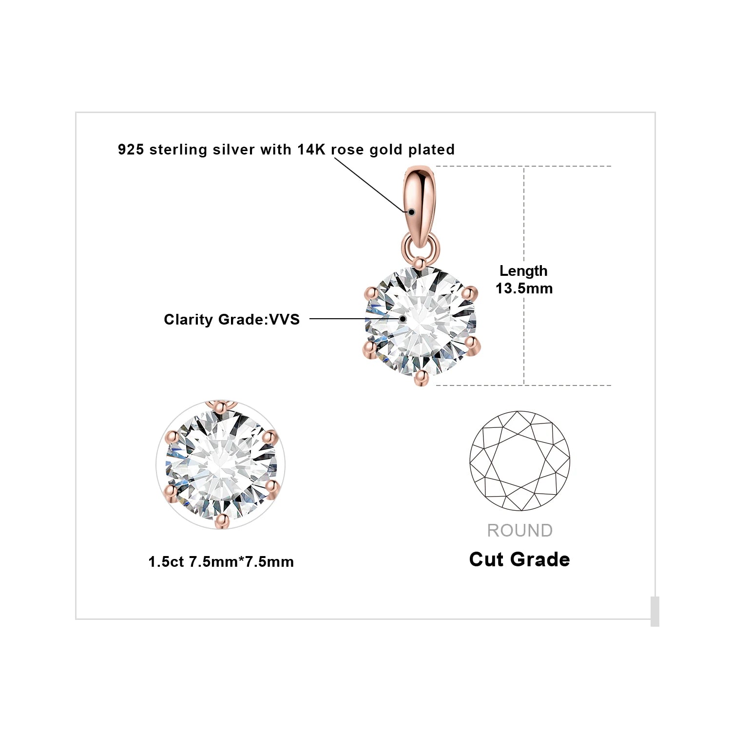 JewelryPalace Moissanite Drop