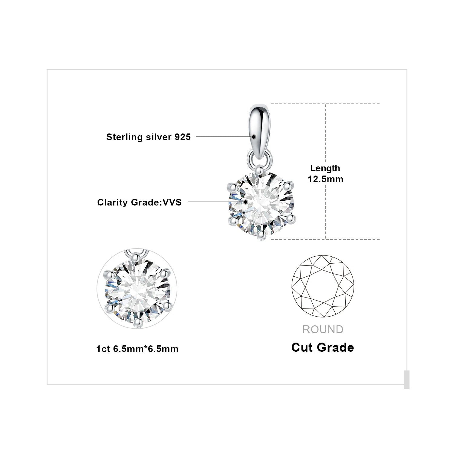 JewelryPalace Moissanite Drop