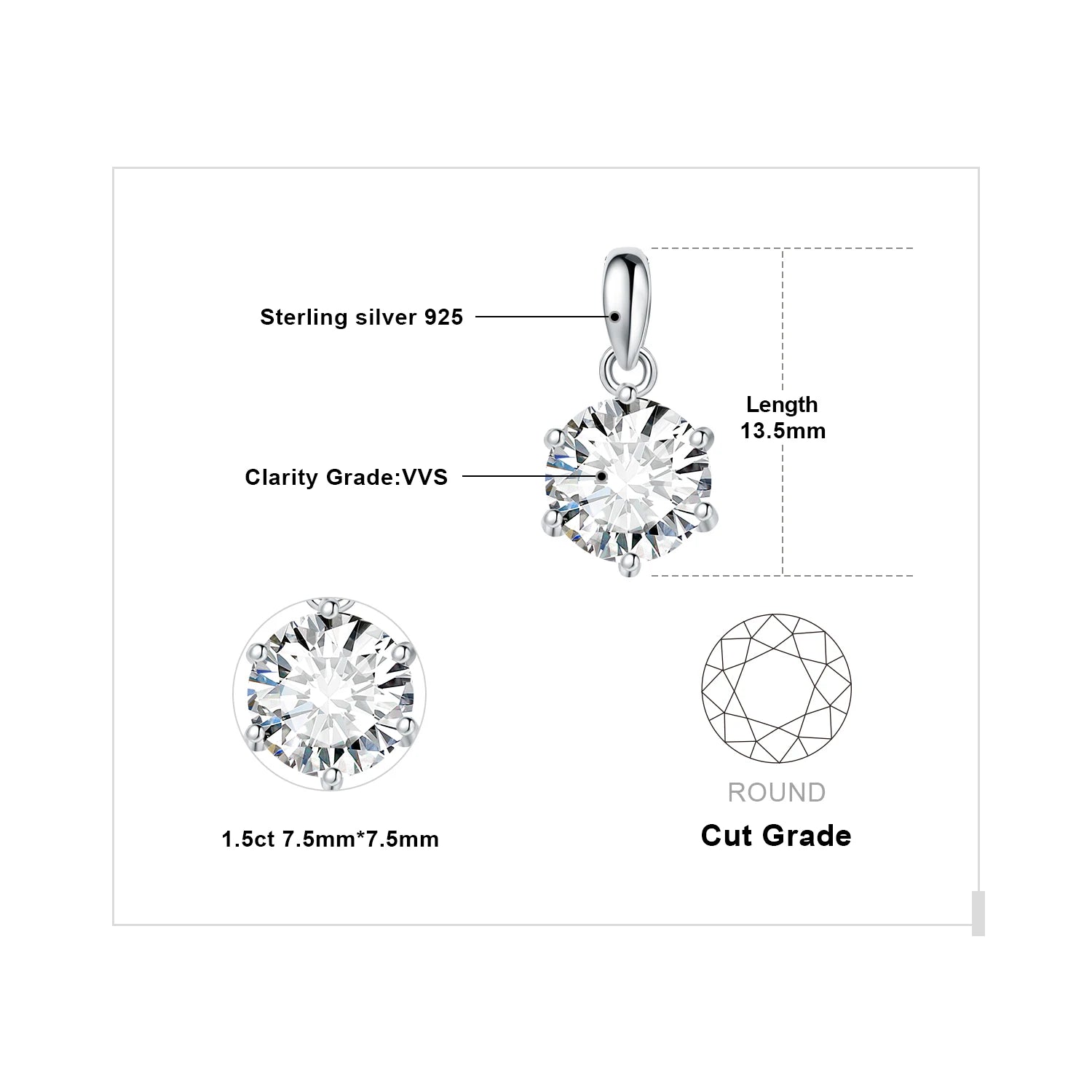 JewelryPalace Moissanite Drop