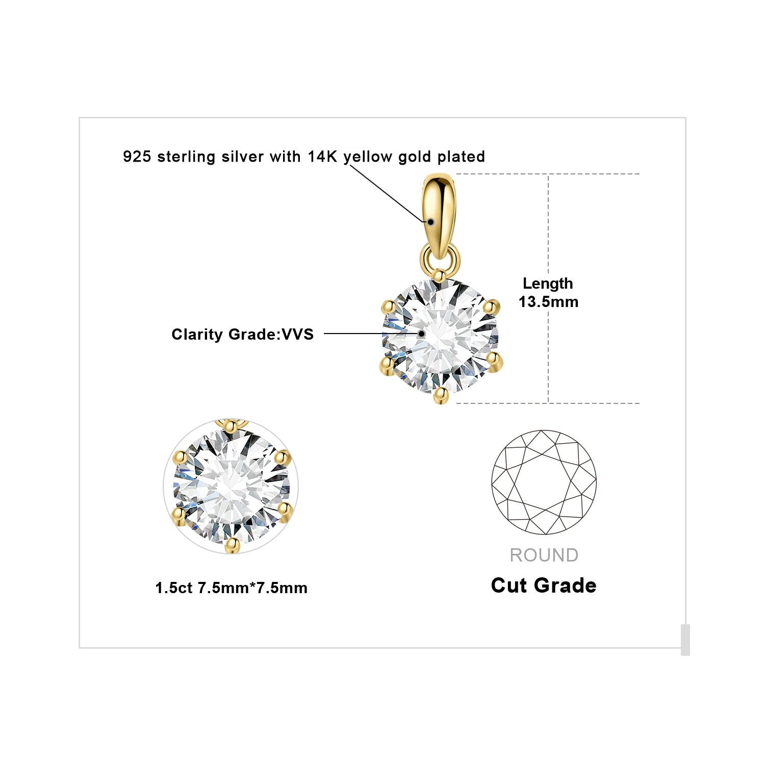 JewelryPalace Moissanite Drop