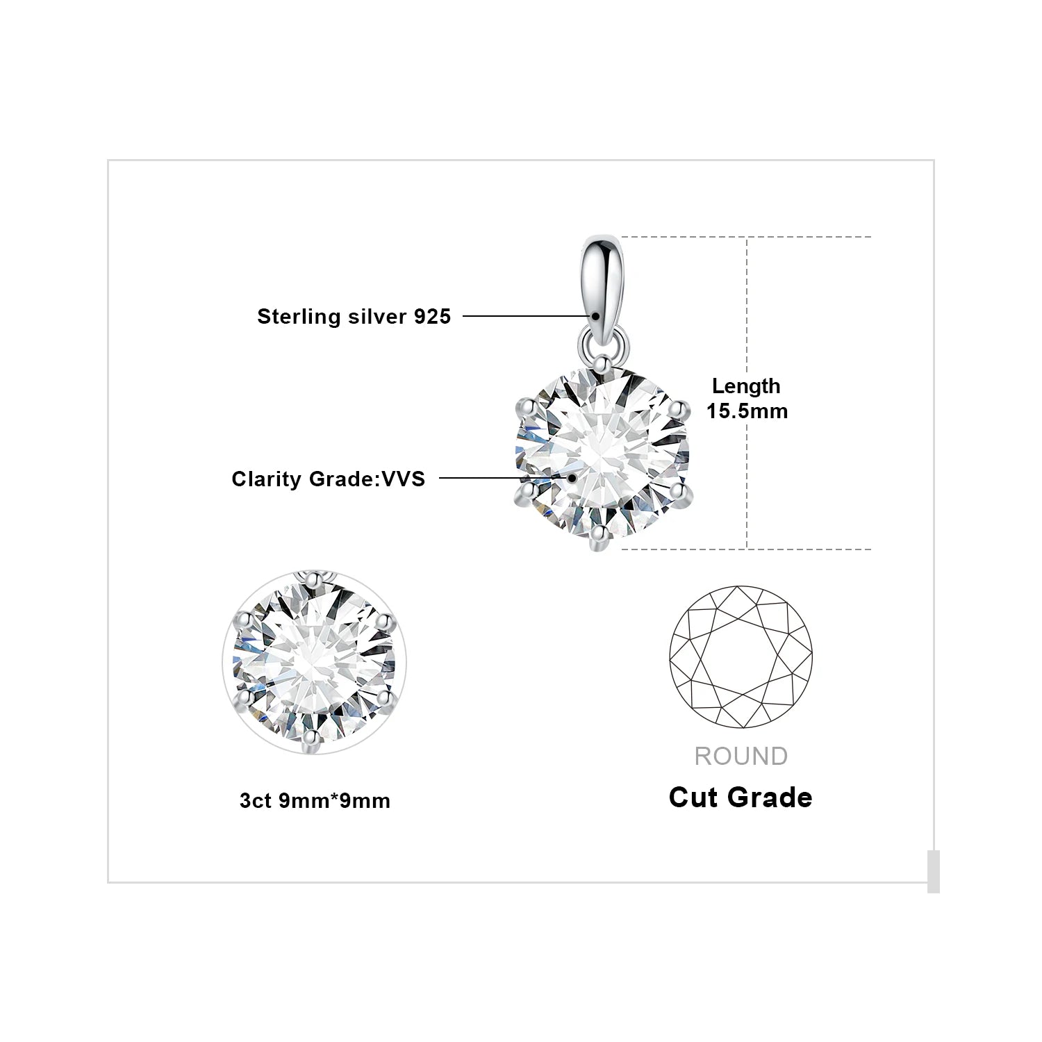 JewelryPalace Moissanite Drop
