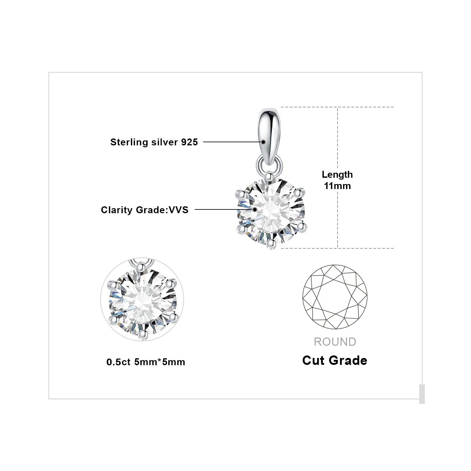 JewelryPalace Moissanite Drop