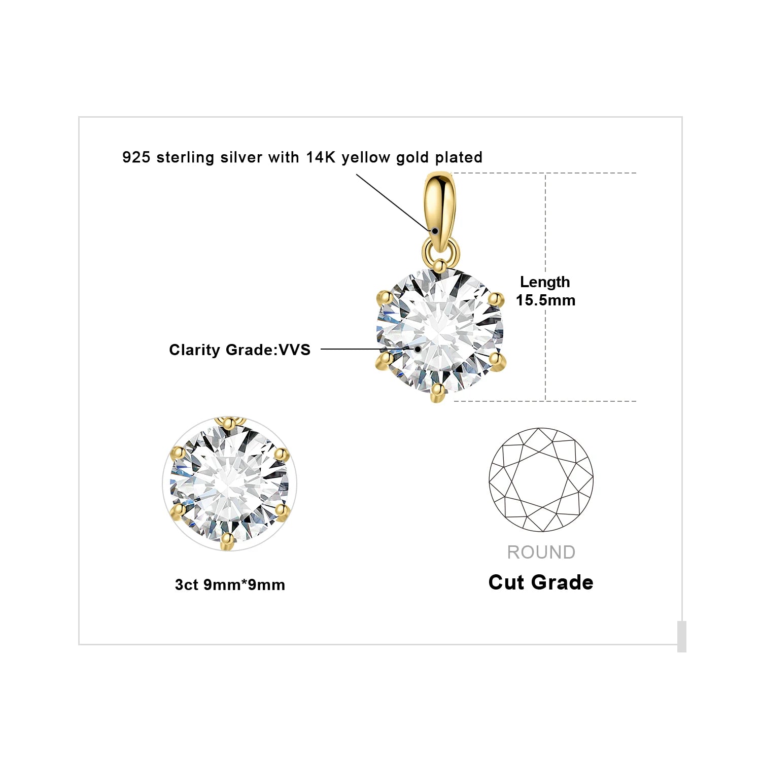 JewelryPalace Moissanite Drop